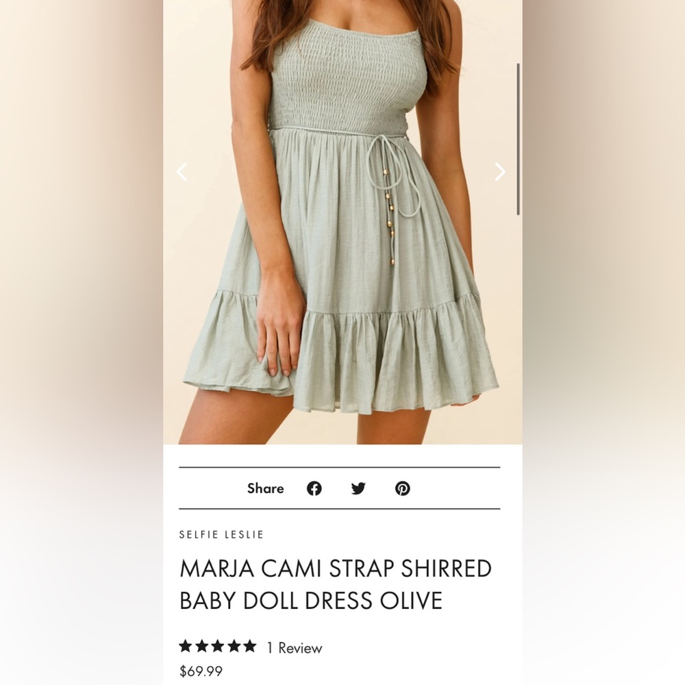 Mini sundress in dark green